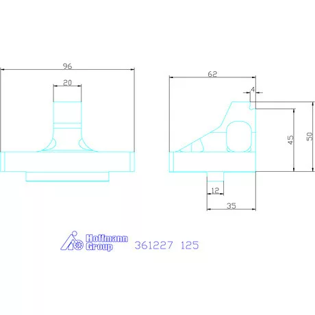 Pofa, 20 mm, T-Rex-hez / Centro Gripp-hez mobil 125