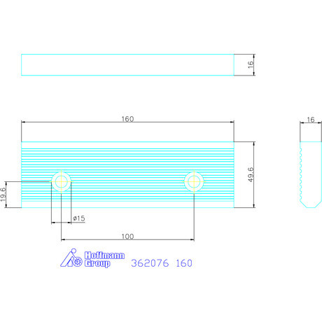 Holex Szorítópofa hosszanti recézéssel, másik oldal sima 160 mm