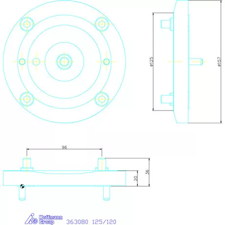 Garant Központosító satu adapterlap 125/120 mm