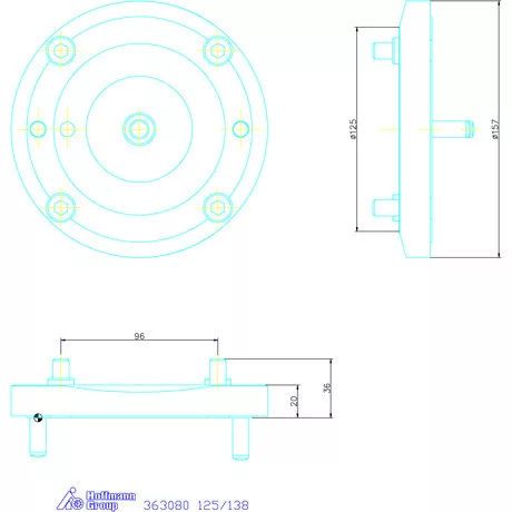 Garant Központosító satu adapterlap 125/138 mm