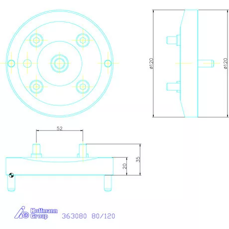 Garant Központosító satu adapterlap 80/120 mm