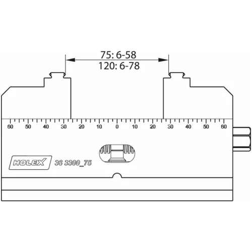 Holex Központosító satu 120A mm