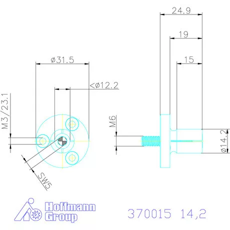 Mitee-Bite Felfogó tüske átmenő furathoz 14,2 mm