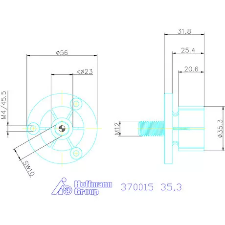 Mitee-Bite Felfogó tüske átmenő furathoz 35,3 mm