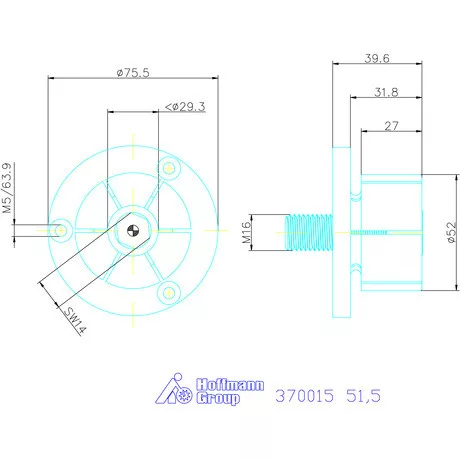 Mitee-Bite Felfogó tüske átmenő furathoz 51,5 mm