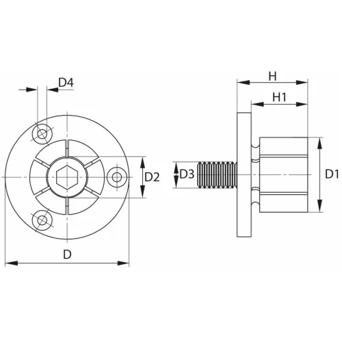 Mitee-Bite Felfogó tüske átmenő furathoz 7,4 mm