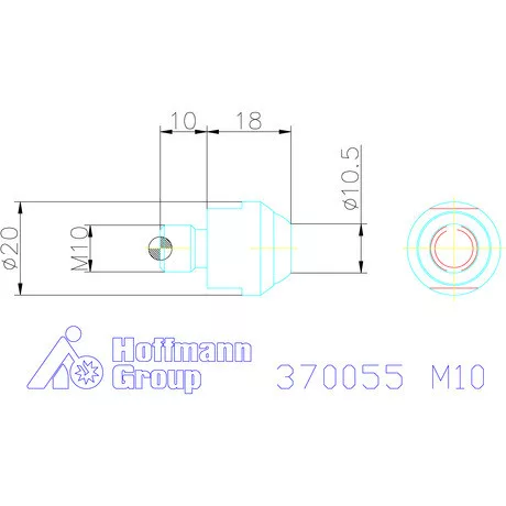 Kipp Önbeálló felfekvő sík, külső menet M10