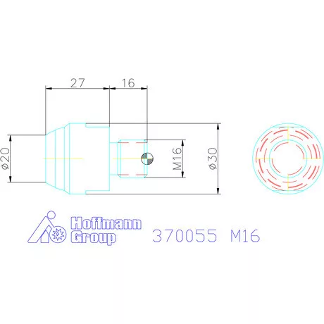 Kipp Önbeálló felfekvő sík, külső menet M16