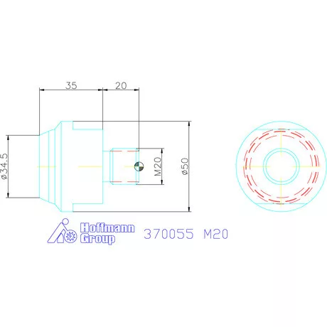 Kipp Önbeálló felfekvő sík, külső menet M20