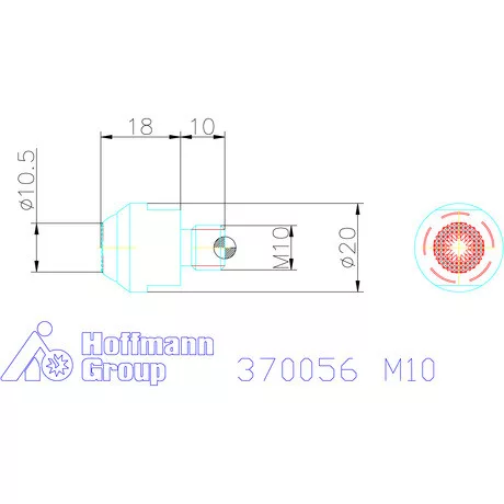 Kipp Önbeálló felfekvő recézett, külső menet M10