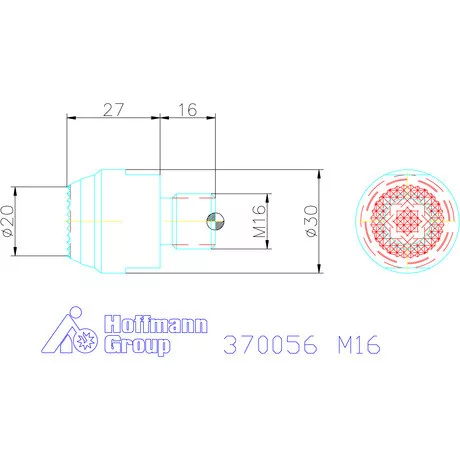 Kipp Önbeálló felfekvő recézett, külső menet M16
