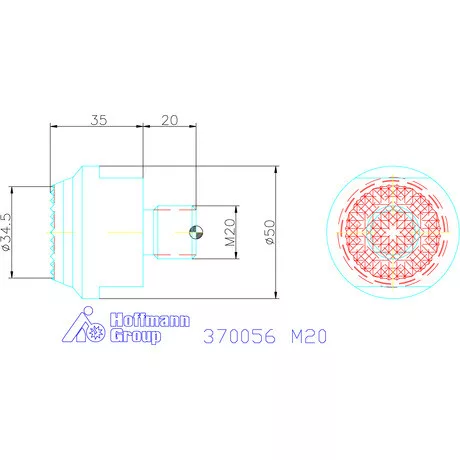 Kipp Önbeálló felfekvő recézett, külső menet M20