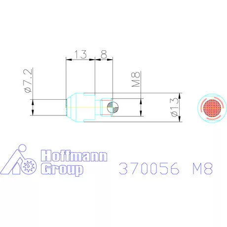 Kipp Önbeálló felfekvő recézett, külső menet M8