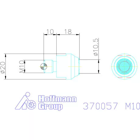Kipp Önbeálló felfekvő recézett, külső menet M10