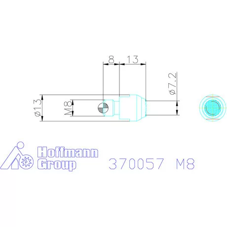 Kipp Önbeálló felfekvő recézett, külső menet M8