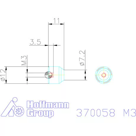 Kipp Önbeálló felfekvő sík, belső menet M3