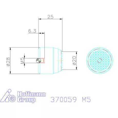 Kipp Önbeálló felfekvő recézett, belső menet M5