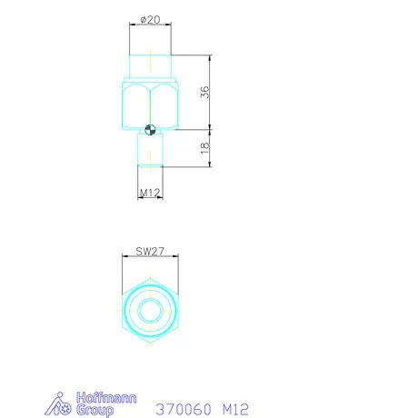 Kipp Önbeálló felfekvo sík, külső menet, visszaáll M12