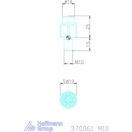 Kipp Önbeálló felfekvo recézett, külső menet, visszaáll M10