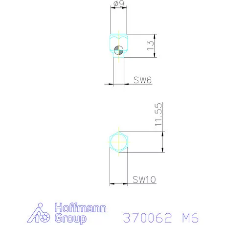 Kipp Önbeálló felfekvo sík, külső menet, visszaáll M6