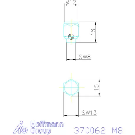 Kipp Önbeálló felfekvo sík, külső menet, visszaáll M8