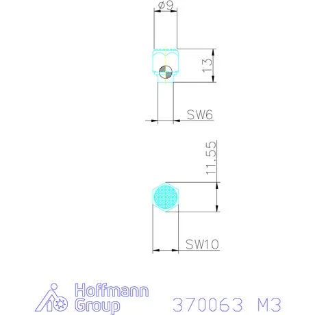 Kipp Önbeálló felfekvo recézett, külső menet, visszaáll M3