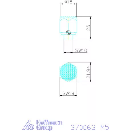 Kipp Önbeálló felfekvo recézett, külső menet, visszaáll M5