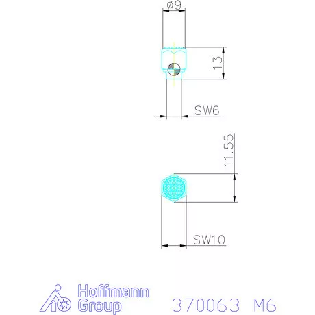 Kipp Önbeálló felfekvo recézett, külső menet, visszaáll M6
