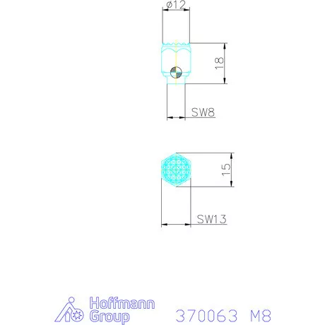 Kipp Önbeálló felfekvo recézett, külső menet, visszaáll M8