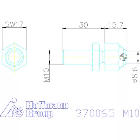 Kipp Állítható önbeálló felfekvő sík, külső menet M10