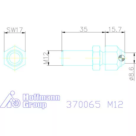 Kipp Állítható önbeálló felfekvő sík, külső menet M12