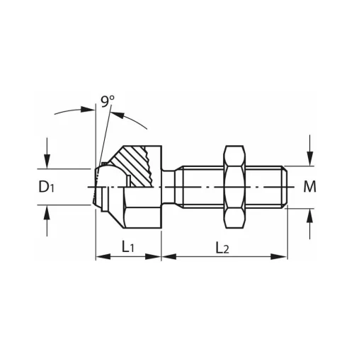 Kipp Állítható önbeálló felfekvő sík, külső menet M16