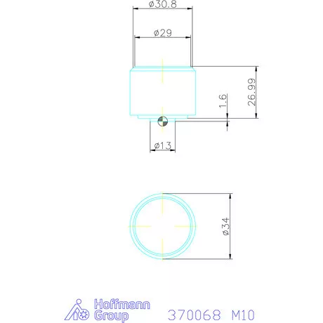 Kipp Önbeálló felfekvo sík, külső menet, visszaáll M10