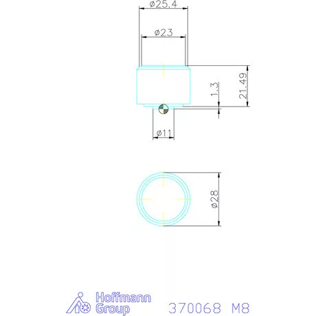 Kipp Önbeálló felfekvo sík, külső menet, visszaáll M8