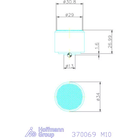 Kipp Önbeálló felfekvo recézett, külső menet, visszaáll M10