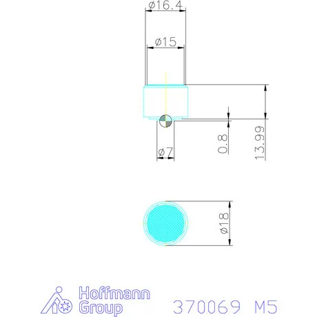 Kipp Önbeálló felfekvo recézett, külső menet, visszaáll M5