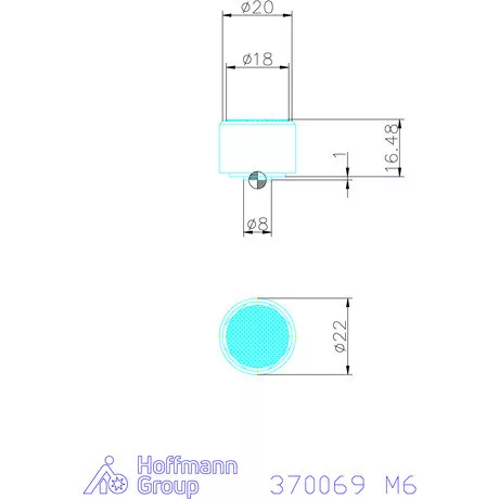 Kipp Önbeálló felfekvo recézett, külső menet, visszaáll M6