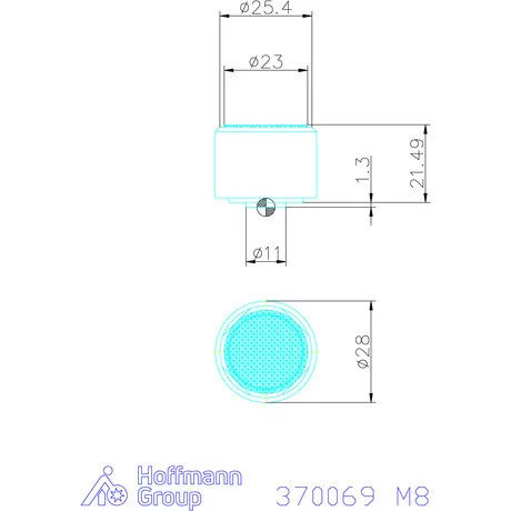 Kipp Önbeálló felfekvo recézett, külső menet, visszaáll M8