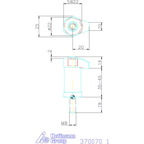 Kipp Szorító kampó vállal M8 1