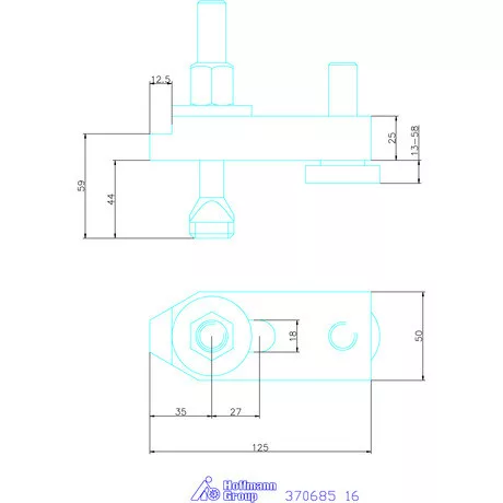 Amf Állítható szorítóvas lépcsős 16 mm
