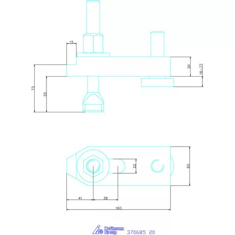 Amf Állítható szorítóvas lépcsős 20 mm