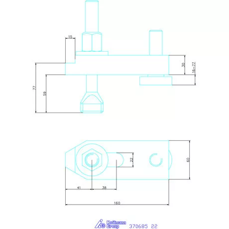 Amf Állítható szorítóvas lépcsős 22 mm