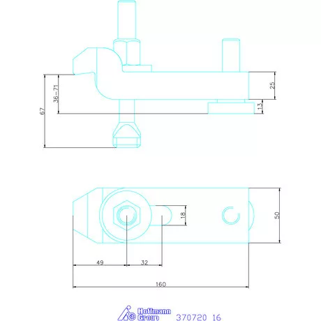 Amf Állítható szorítóvas hajlított 16 mm