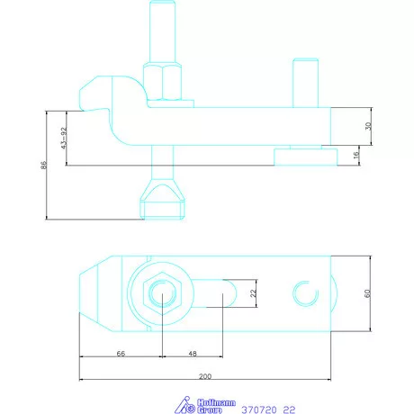 Amf Állítható szorítóvas hajlított 22 mm