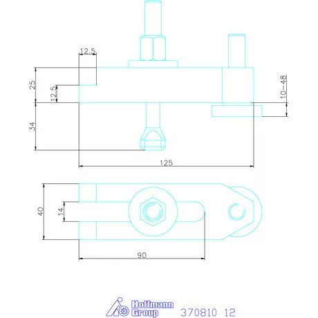 Amf Villás szorítóvas, lépcsős 12 mm