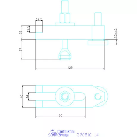 Amf Villás szorítóvas, lépcsős 14 mm