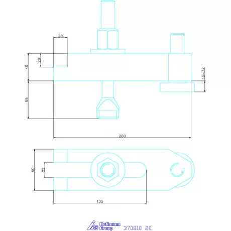 Amf Villás szorítóvas, lépcsős 20 mm
