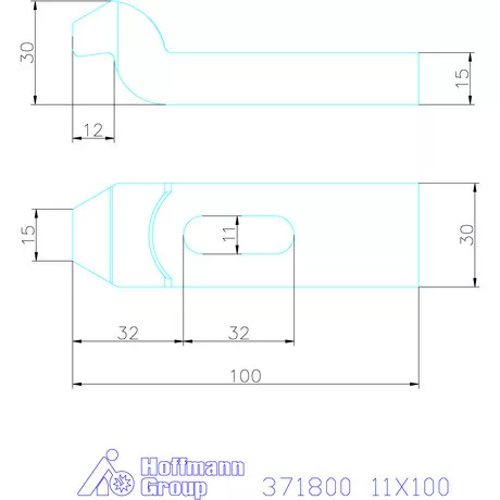 Amf Szorítóvas hajlított 11X100 mm