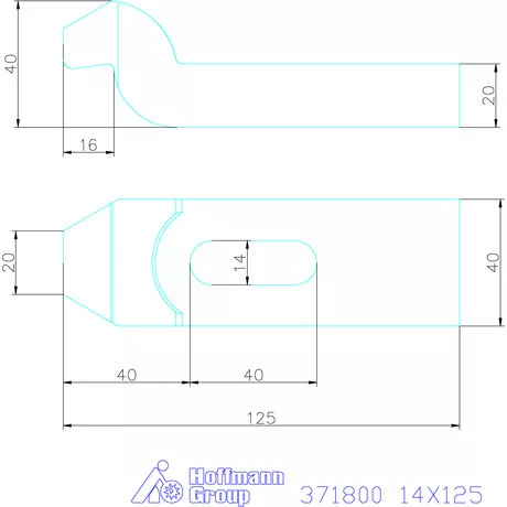 Amf Szorítóvas hajlított 14X125 mm