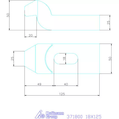 Amf Szorítóvas hajlított 18X125 mm